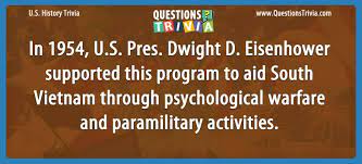 Only true fans will be able to answer all 50 halloween trivia questions correctly. Eisenhower Supported This Program To Aid South Vietnam