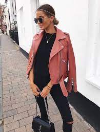 Dusty Rose Leather Jacket Dusty Jacket Leather Rose Jacket Outfits Leather Jacket Outfits Fashion