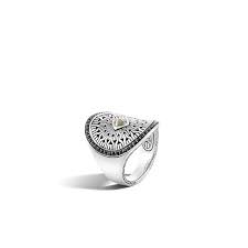 Your choice of green, blue or pink stones. Radial Pave Saddle Ring