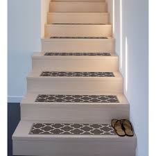 'a runner is an excellent way of updating your staircase without breaking the bank,' says. Contemporary Modern Moroccan Non Slip Stair Treads Overstock 29256034