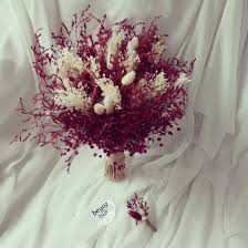 Maybe you would like to learn more about one of these? Burgundy Dry Flower Bridal Bouquet