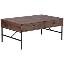 A coffee table with drawers to store and organize a selection of smaller items while avoiding a cluttered feel. Corner Office Dark Gleason Coffee Table With Storage Reviews Temple Webster