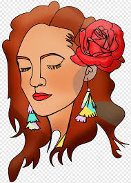 Donna, viso, arte monolinea, volto di donna, rosa, fiore, bellezza,  capelli, donna, acconciatura, png