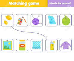 Check spelling or type a new query. Matching Children Educational Game Match Objects With Material Stock Photo Picture And Royalty Free Image Image 122279267