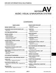 Replace rear nissan altima speakers: 2012 Nissan Altima Audio Visual System Section Av Pdf Manual 436 Pages