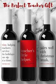 Teacher Appreciation Gift Holiday Wine Label Teacher Holiday Gifts Wine Gifts