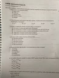 2019 grade 12 math final exam paper 2 memo. Chem 100 Practice Exam 1 Covering Chemactivities Chegg Com