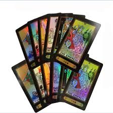 It has a very flashy sheen, the cards are smooth and easy to shuffle. Games Holographic Tarot Board Game 78 Pcs Set Shine Waite Tarot Cards Game Chinese Eng Board Traditional Games