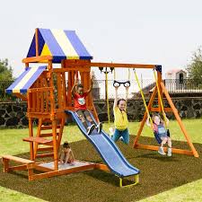 Sportspower Sunnyslope Wooden Swing Set Walmart Com In 2020 Wooden Swing Set Wooden Swings Swing Set