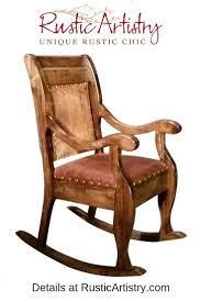 traditional rocking chair wood frame with leather or cowhide seat rocking chair traditional rocking chairs rustic furniture