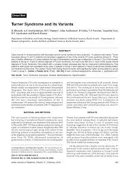 Pdf Turner Syndrome And Its Variants