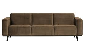 These tanned, colored taupe leather sofas are not only exotic in style, they are quite comfortable. Statement 3 Sitzer Sofa 230cm Samt Taupe