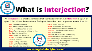 What Is Interjection English Study Direct And Indirect Speech Interjections