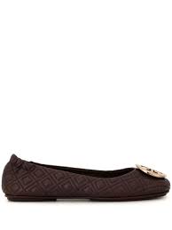 Color dulce de leche/dulce de leche patent. Tory Burch Women S Minnie Quilted Leather Travel Ballet Flats In Purple Modesens