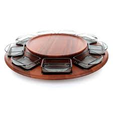 Find great deals on ebay for lazy susan bearings. Large Lazy Susan By Digsmed In The 1960s Danish Mid Century Design Large Teak Serving Tray Or Platter Complete With 9 Smokey Glass Bowls Lazy Susan Large Lazy Susan Lazy Susan Designs