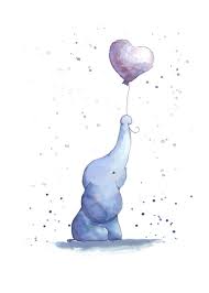 Create your own custom baby shower invitation in minutes. Elephant With Balloon Poster By Bunte Galerie Displate