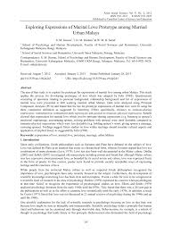 Each thing has meaning in itself and describes her/his/it's self. Pdf Exploring Expressions Of Marital Love Prototype Among Married Urban Malays