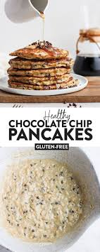 It S A Pancake Morning Over Here At Fit Foodie Finds Enjoy Our Healthy Ch Chocolate Chip Pancakes Chocolate Chip Pancakes Recipe Vegan Chocolate Chip Pancakes