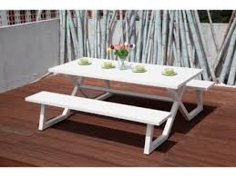 Rockwood® table pique nique bois à la garantie du meilleur prix ! Garden Plus King Table De Pique Nique 200x189 Cm Blanc Hubo