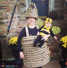 Mama Beehive And Baby Bee Halloween Costumes