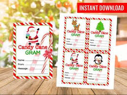 Stuff each bag with one card and candy. Christmas Candy Cane Grams Printable Christmas School Fundraiser