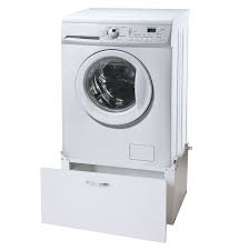 waschmaschinenunterschrank hwc e50 sockel podest erhohung untergestell schublade 33x61x62cm weiss schubladen wasche waschmaschine podest