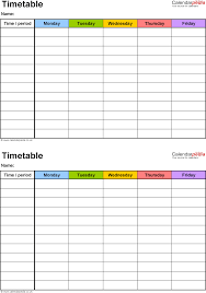 Timetable Templates For School In Excel Format Timetable Template Class Schedule Template Revision Timetable Template