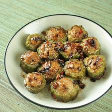 Braised Stuffed Bitter Melon In Black Bean Sauce Recipe Bitter Melon Recipes Melon Recipes Recipes