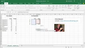 How To Calculate The Weighted Average In Excel By Chris Menard Youtube