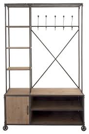 Instantly add hanging space for seasonal clothes, laundry, or for your guests' clothes with our chrome finish garment rack. Metal Wood Clothes Rack Industrial Clothes Racks By Brimfield May Houzz