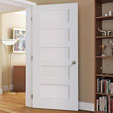 Kimberly Bay 28 In X 80 In White 5 Panel Shaker Solid Core Wood Interior Door Slab Dpsha5w28 Th Doors Interior Wood Doors Interior Farmhouse Interior Doors