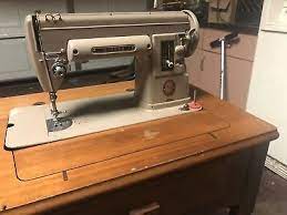 An item that has been used previously. 1950 S Singer 301a Sewing Machine In Cabinet With Bench 14 40 Picclick