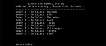 As such, it will take a lot of work to ensure that all loopholes are sealed, if this software is to pick up in the market. Simple Car Rental System In C With Source Code Source Code Projects