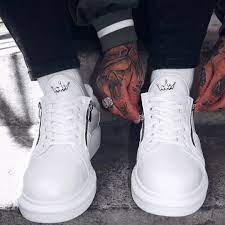 Martin Valen Zipped Style Sneakers In Full White Sneakers Sneakers Fashion Sneaker Collection
