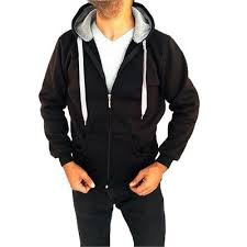 Xhall Erkek Fermuarli Kapsonlu Sweatshirt Siyah Kapsonlular Siyah Erkek Sweatshirt