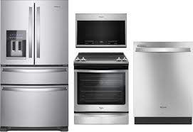 4 piece kitchen appliances package with french door refrigerator, electric range, dishwasher and over the range microwave in stainless steel. Whirlpool Wpreramwdw111120 4 Piece Kitchen Appliances Package With French Door Refrigerator Electric Range Dishwasher And Over The Range Microwave In Stainless Steel