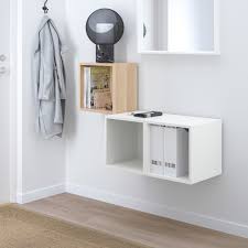 Eket Schrankkombination Fur Wandmontage Eicheneff Wlas Weiss Ikea Osterreich Ikea Eket Wall Mounted Cabinet Eket