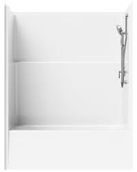 Set the tub on top of install your wall panel section on top of the wall studs, overlapping the flanges for the shower pan. Tss6032a 5 Tub Shower Combo Unit With Shelf