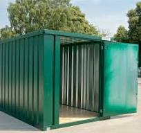 Flat pack collapsible store storage container, 4 metre x 2100 Green PLUS VAT