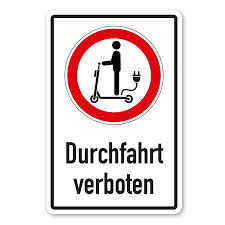 Dieses schild ist erhältlich in den formaten 40 x 26,7 cm, 30 x 20 cm und 20 x 13,3 cm. Verbotsschild Fur E Scooter Durchfahrt Verboten 01 Kombi Vbt 68 K Deinschilderdruck De