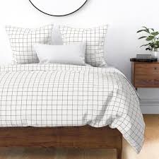 Aesthetic Black And White Checkered Bedding Windowpane Duvet Cover Chocolate Brown Grid By Misstiina Etsy In 2020 White Bed Covers Black Duvet Cover Duvet Covers