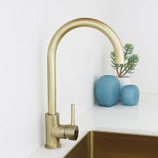 Black And Copper Kitchen Tap Brushed Burnished Brass Tapware Mixers Showers Sinks Australia Rose Gold Brass Copper Brushed Nic Brass Kitchen Tap Brass Kitchen Gold Bathroom Accessories
