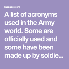 Army Acronyms List Official Slang Army Acronym Army Mom