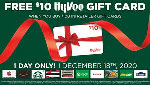 Get brand alerts sent to your inbox. Expired Hy Vee Buy 100 Any 3rd Party Gift Card Get 10 Hy Vee Gift Card Free 12 18 20 Only Gc Galore