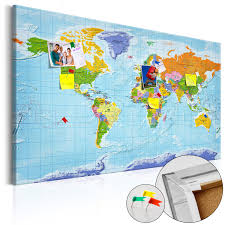 Weiße leinwand auf 2 cm starken holzkeilrahmen gespannt. Weltkarte Als Pinnwand World Map Countries Flags Weltkarten24