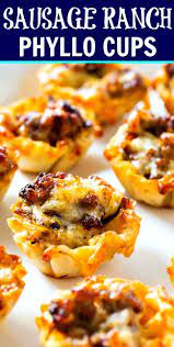 Sausage Ranch Phyllo Cups Spicy Southern Kitchen Recipe Phyllo Cups Appetizer Recipes Appetizers Easy