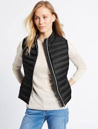 Kadin Siyah Down Feather Hafif Kus Tuyu Yelek T49003598 Marks Spencer