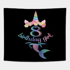 The unicorn tarpaulin 7th birthday is very popular themes for this age especially when the gender of the celebrants was a female. 8th Unicorn Birthday Girl T Shirt 8 Years Old Party Shirt 8th Birthday Unicorn Gift Tapisserie Teepublic De