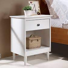 Rated 4.25 out of 5 stars. Walker Edison Furniture Co White One Drawer Nightstand Br1dnswh Bellacor