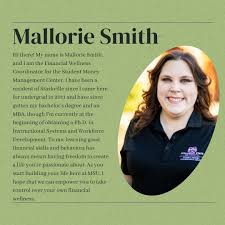 Our spotlight now turns to our fearless leader, Financial Literacy  Coordinator Mallorie Smith. This is Mallorie's third year leading the  program and she's excited for many more! #MentorSpotlight #FinancialMentor  #PeerSupport #FallClasses #MeetTheMentors